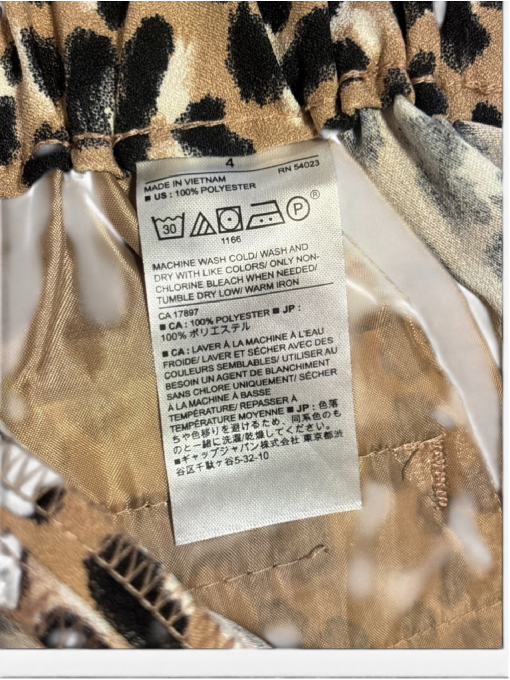 Banana Republic Leopard Print Trousers Size S Beige Black - Picture 8 of 8